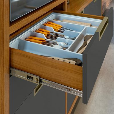 Cozinha Compacta Imperatriz 100% MDF 6 portas 2 Gavetas Freijó e Grafite