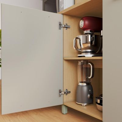 Cozinha Compacta Nobreza 100% MDF 5 Portas 2 Gavetas Carvalho e Greice