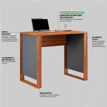 Mesa Para Computador Office Luna Amêndola/grafito
