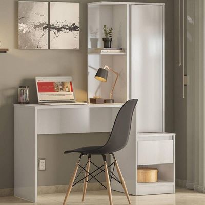 Escrivaninha Com Armário Office Luna Branco