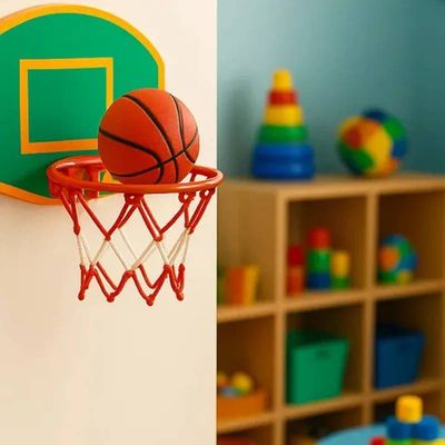 Mini Cesta de Basquete Infantil com Suporte Tabela Rede Bola