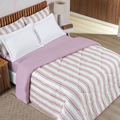 Edredom Coberdrom Estilo King Malha 100% Algodão - Rosa