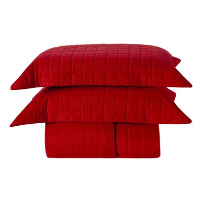 Kit Colcha Matelassê Percal 300 fios Basic Queen 07 Peças 100% Poliéster - Vermelho Lady