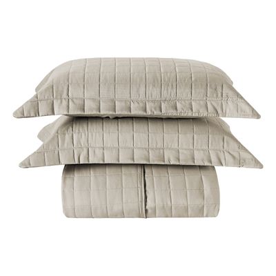 Kit Colcha Matelassê Percal 300 fios Basic Casal 07 Peças 100% Poliéster - Bege Moon