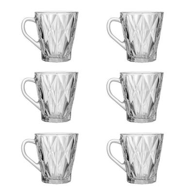 Conjunto Taça Para Café 6 Peças 180 Ml Diamond Lyor