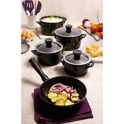Jogo De Panelas De Cerâmica Clear 5 Peças Preto Ceraflame