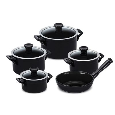 Jogo De Panelas De Cerâmica Clear 5 Peças Preto Ceraflame