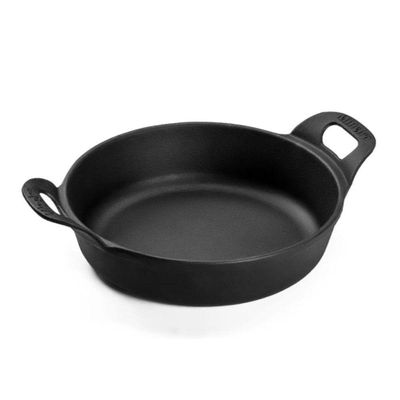 Kit 3 Travessas Redonda 14 Cm 0,4l Em Ferro Fundido Panela Mineira