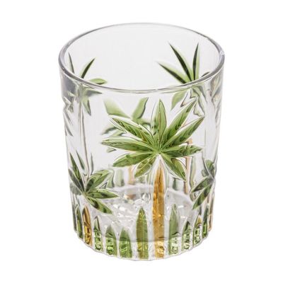Conjunto 6 Copos De Cristal 340ml Palm Tree Handpaint Wolff