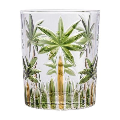 Conjunto 6 Copos De Cristal 340ml Palm Tree Handpaint Wolff