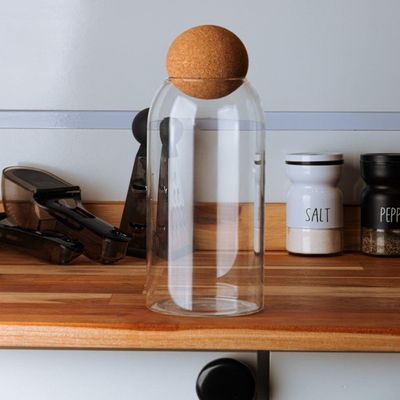 Pote De Vidro Liso Com Esfera De Cortiça 1,1l Lyor