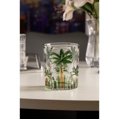 Conjunto 6 Copos De Cristal 340ml Palm Tree Handpaint Wolff