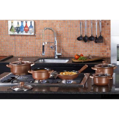 Jogo De Panelas De Cerâmica Smart Duo 5 Peças Cobre Ceraflame