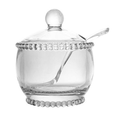 Açucareiro Com Colher E Tampa De Cristal Pearl 9 X 7,5 Cm Wolff