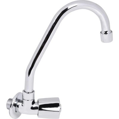 Torneira Para Cozinha Bica Móvel Parede Latão Cromado Abertura Rápida C50 Liege