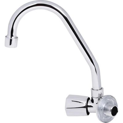 Torneira Para Cozinha Bica Móvel Parede Latão Cromado Abertura Rápida C50 Liege