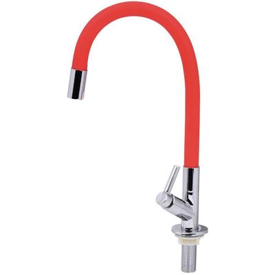 Torneira Para Cozinha Bica Flex Mesa Abs Vermelho Abertura Rápida Gourmet C60 Liege
