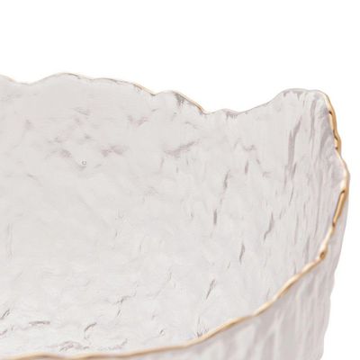 Bowl De Cristal Martelado Com Borda Dourada 13 X 6,5 Cm Taj Wolff