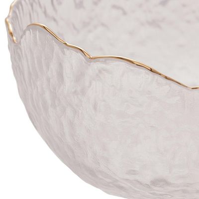 Bowl De Cristal Martelado Com Borda Dourada 13 X 6,5 Cm Taj Wolff