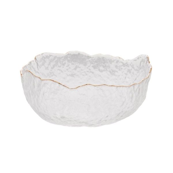 Bowl De Cristal Martelado Com Borda Dourada 13 X 6,5 Cm Taj Wolff