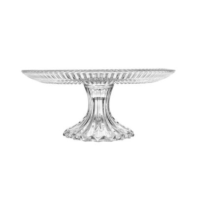 Prato Para Bolo 25 Cm De Cristal Com Pé Renaissance Lyor