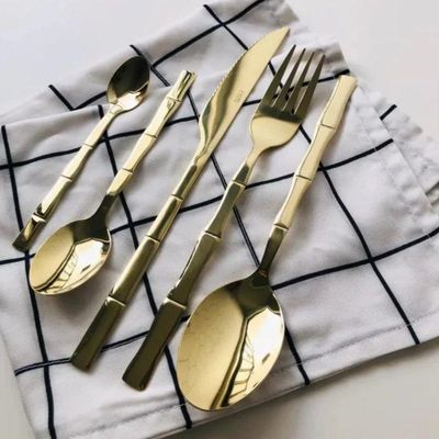 Faqueiro 16 Peças Aço Inox Bambu Elegant Champanhe Lyor