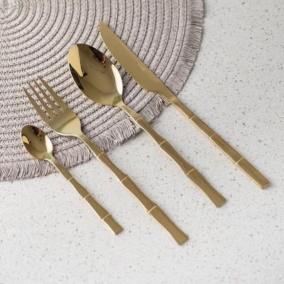 Faqueiro 16 Peças Aço Inox Bambu Elegant Champanhe Lyor