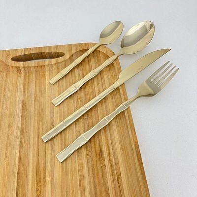 Faqueiro 16 Peças Aço Inox Bambu Elegant Champanhe Lyor