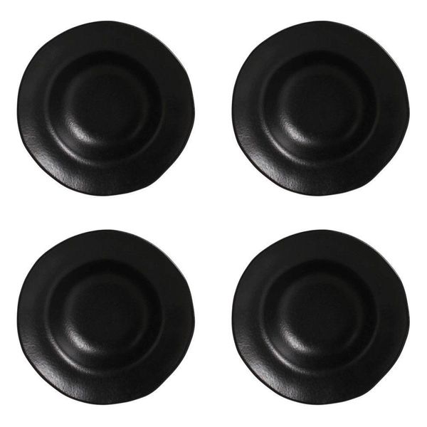 Conjunto De Pratos Para Entrada/sobremesa 04 Peças Orgânico Preto Matte Porto Brasil
