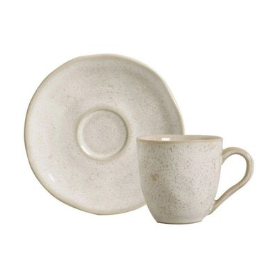 Conjunto De Xícara De Cafezinho Com Pires 06 Peças Orgânico Latte Porto Brasil