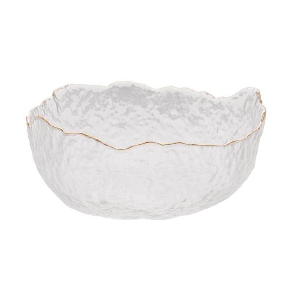 Bowl De Cristal Martelado Com Borda Dourada 17 X 8 Cm Taj Wolff