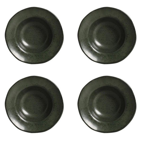 Conjunto De Pratos Para Entrada/sobremesa 04 Peças Orgânico Greenery Porto Brasil