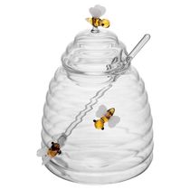 Açucareiro De Vidro Com Colher E Tampa Lovely Bee 500 Ml Lyor