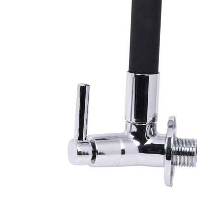 Torneira Para Cozinha Bica Flex Parede Abs Preto Abertura Rápida Gourmet C60 Liege