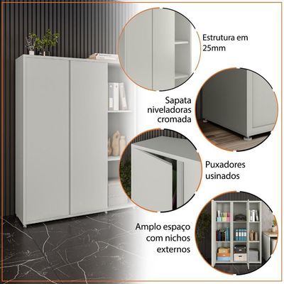Conjunto Sala De Jantar 2 Peças Armário Alto E Buffet Balcão - Fendi E Freijó Fendi E Freijó