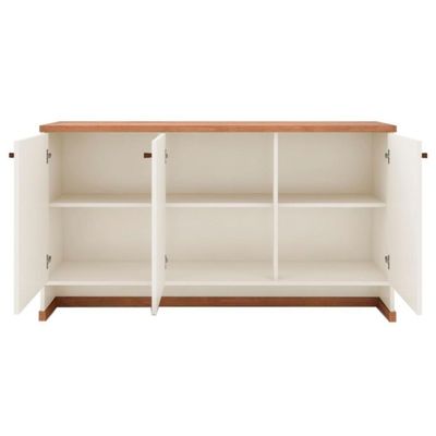Conjunto Escritório 2 Peças - Buffet E Armário Verbena - Offwhite/ Offwhite/