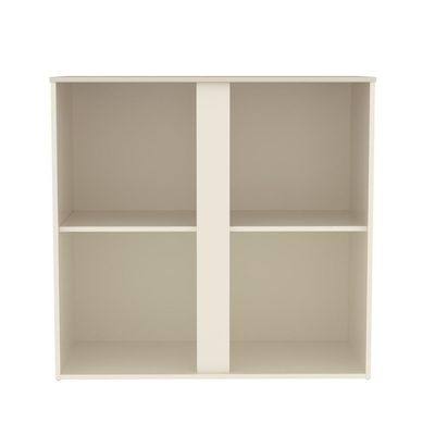 Buffet Aparador Compacto Com 2 Portas 77cm Escritório Tech - Off White E Cedro