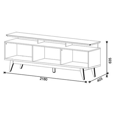 Rack Bancada Classic 3 Gavetas Com Nicho E Painel Para Suspenso Ripado Loft Off White Nature - Imcal