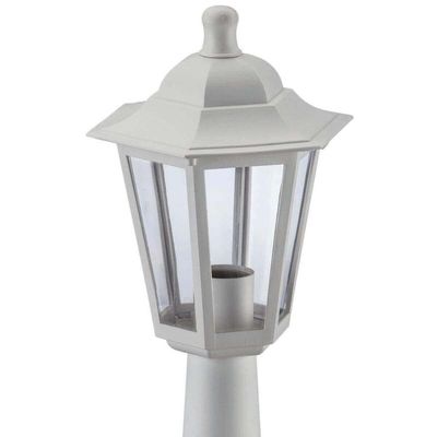 Kit 2 Balizadores Clássicos Brancos Luminárias Jardim Lente Transparente Dital Colonial