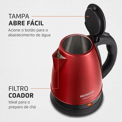 Chaleira Elétrica Mondial CE-06-R 2 Litros 1200W - Vermelha Vermelho / 220