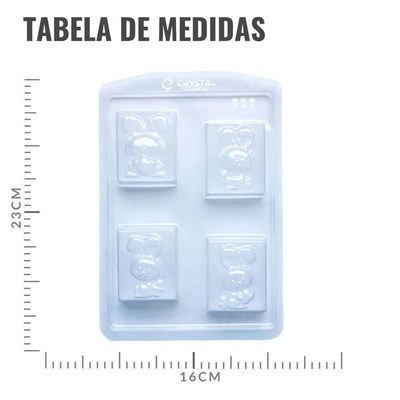 Forma De Silicone Miscelânea Coelhos - 5,3cm X 6,5cm