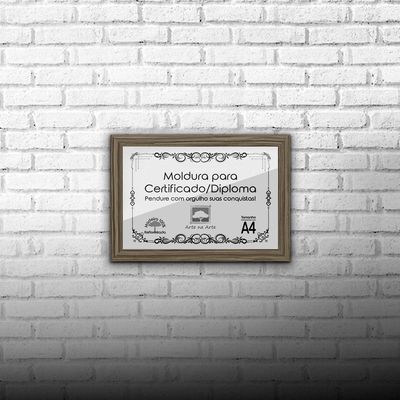 Kit 5 Certificados Diplomas A4 Com Tela De Acetato E Mdf Titulos Moldura Madeira