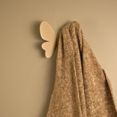 Kit 3 Cabideiros Borboleta Dourada Ganchos de Parede Decorar Organizar Acessórios Roupas