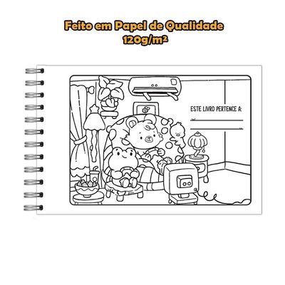 Kit 2 Livro De Colorir Cuties 128 Páginas Bear E Bunny