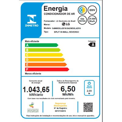 Ar Condicionado Split LG Dual Inverter Voice 30000, Quente/Frio - S4-W30L43FA Branco / 220V