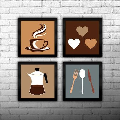 Quadro Decorativo Cozinha Moldura Preta