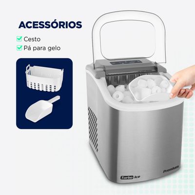 Máquina de Gelo Turbo Ice Premium Mondial MG-12-GI 127V