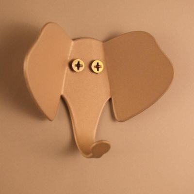 Kit 3 Ganchos Penduradores Cachorro Gato Elefante 8cm Dourados Luft Masutti Casacos Multiuso