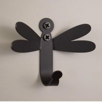 Kit 6 Ganchos de Parede Penduradores Libélula Preta Carbono Masutti Decorativo Enfeite