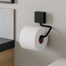 Papeleira Suporte Para Papel Higiênico Adesivo Fixare Preto Fosco